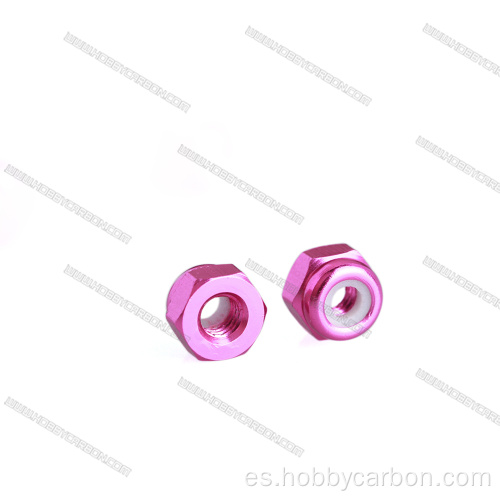 Tuercas de bloqueo de aluminio anodizado M3 Inserto de nailon